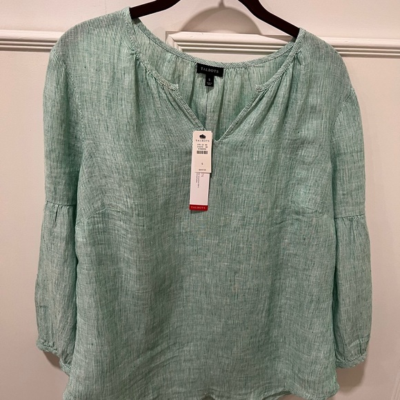 Talbots 100% linen long sleeves top - Picture 1 of 5